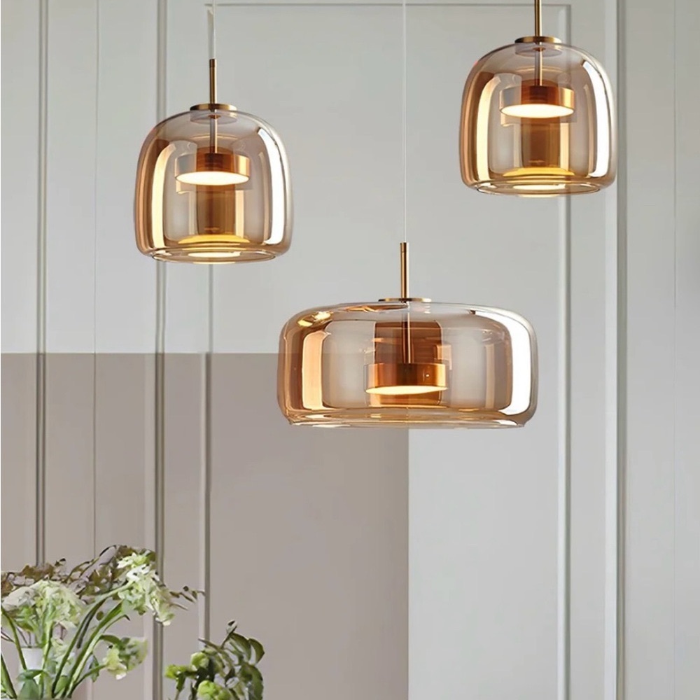 Metro Glass Sphere Pendant Lamp | Amber